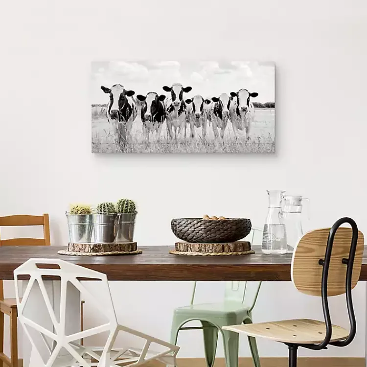 Kirklands Home Grazing Cow Monochrome Canvas Art Print, 35x17 in. Sale