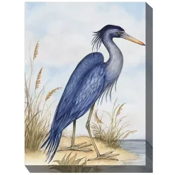 Kirklands Home Great Heron Outdoor Canvas Art Print Blue Outlet