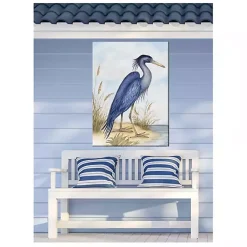 Kirklands Home Great Heron Outdoor Canvas Art Print Blue Outlet