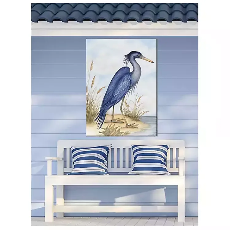 Kirklands Home Great Heron Outdoor Canvas Art Print Blue Outlet