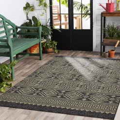 Kirklands Home Greek Key Sun Shower Outdoor Area Rug, 5x8 Discount