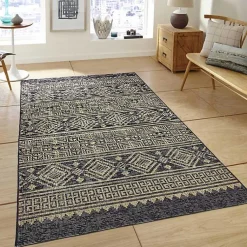 Kirklands Home Greek Key Sun Shower Outdoor Area Rug, 5x8 Discount