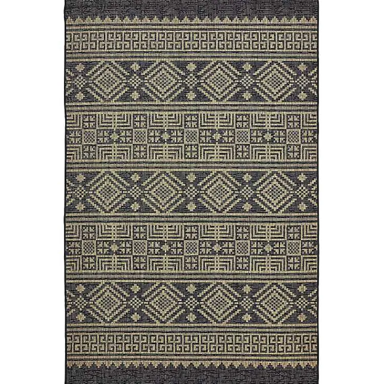 Kirklands Home Greek Key Sun Shower Outdoor Area Rug, 7x9 Hot