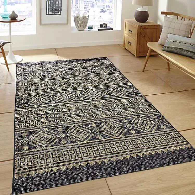 Kirklands Home Greek Key Sun Shower Outdoor Area Rug, 7x9 Hot