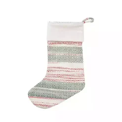 Christmas Stockings & Stocking Holders>Kirklands Home Green & Red Patterned Stripe I Stocking