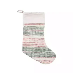 Christmas Stockings & Stocking Holders>Kirklands Home Green & Red Patterned Stripe I Stocking