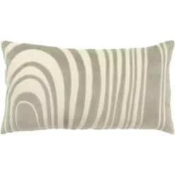 Pillows>Kirklands Home and Natural Wave Lumbar Pillow Green