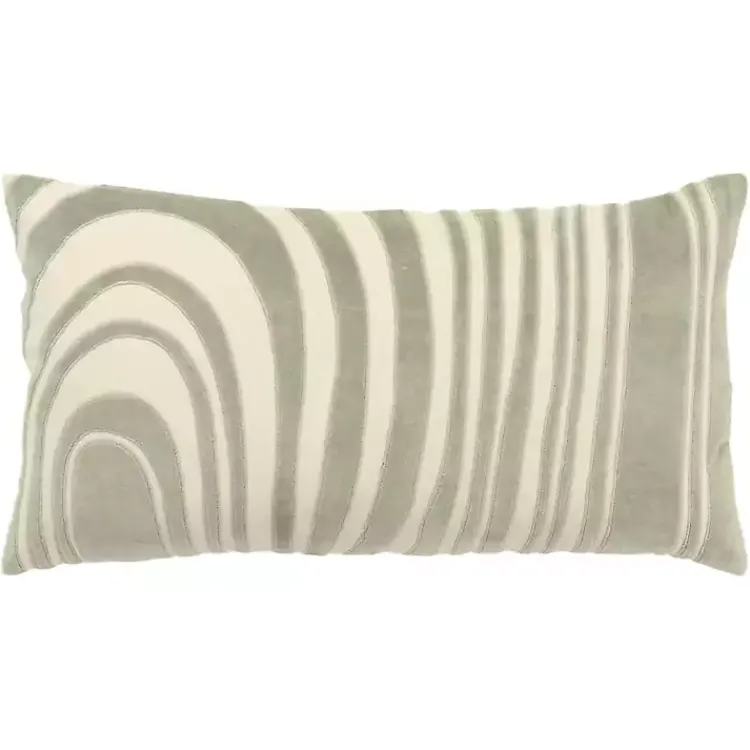 Pillows>Kirklands Home and Natural Wave Lumbar Pillow Green