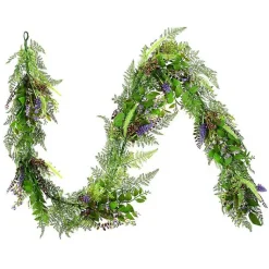 Arrangements & Greenery>Kirklands Home Green and Purple Maytime Garland