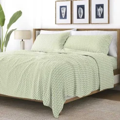 Kirklands Home Green and White Chevron 3-pc. Twin Sheet Set Online