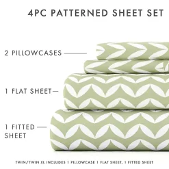 Kirklands Home Green and White Chevron 3-pc. Twin Sheet Set Online