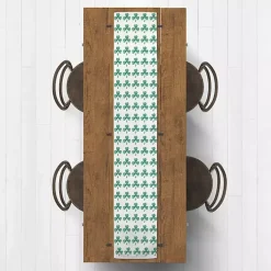 St Patricks Day Decorations>Kirklands Home Green and White Clover Grid Table Runner, 72 in.