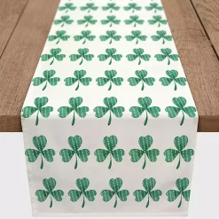 St Patricks Day Decorations>Kirklands Home Green and White Clover Grid Table Runner, 90 in.