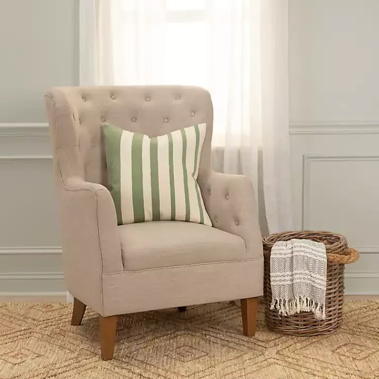 Pillows>Kirklands Home Green Asymmetrical Linear Throw Pillow