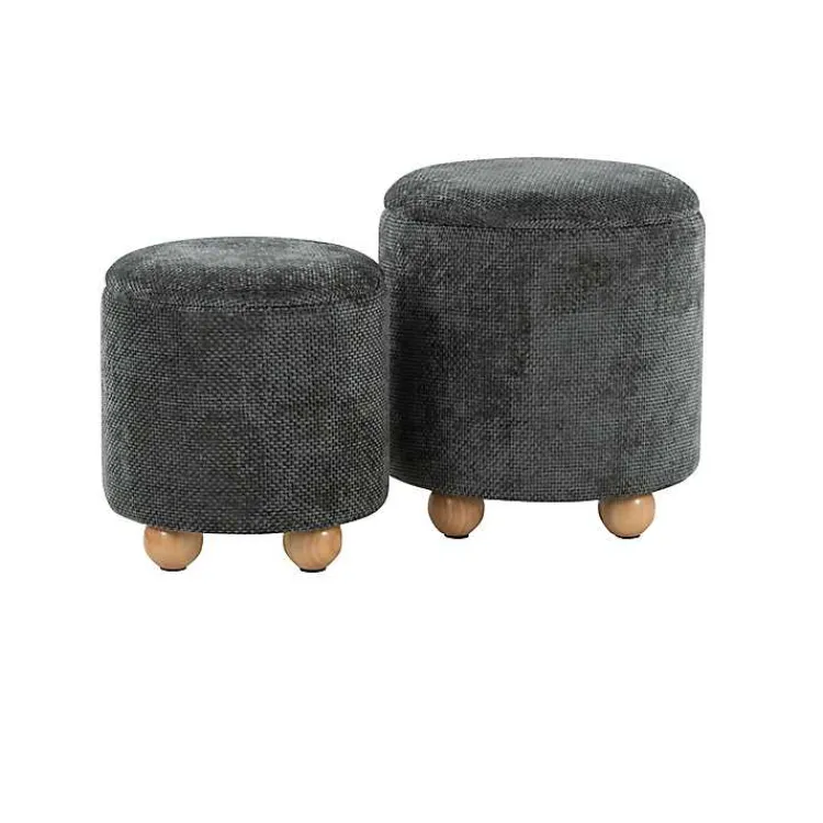 Kirklands Home Bacci Nesting Ottomans, Set of 2 Green New