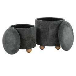 Kirklands Home Bacci Nesting Ottomans, Set of 2 Green New