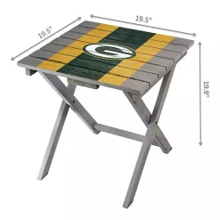 Kirklands Home Green Bay Packers Folding Outdoor Table Brown Outlet