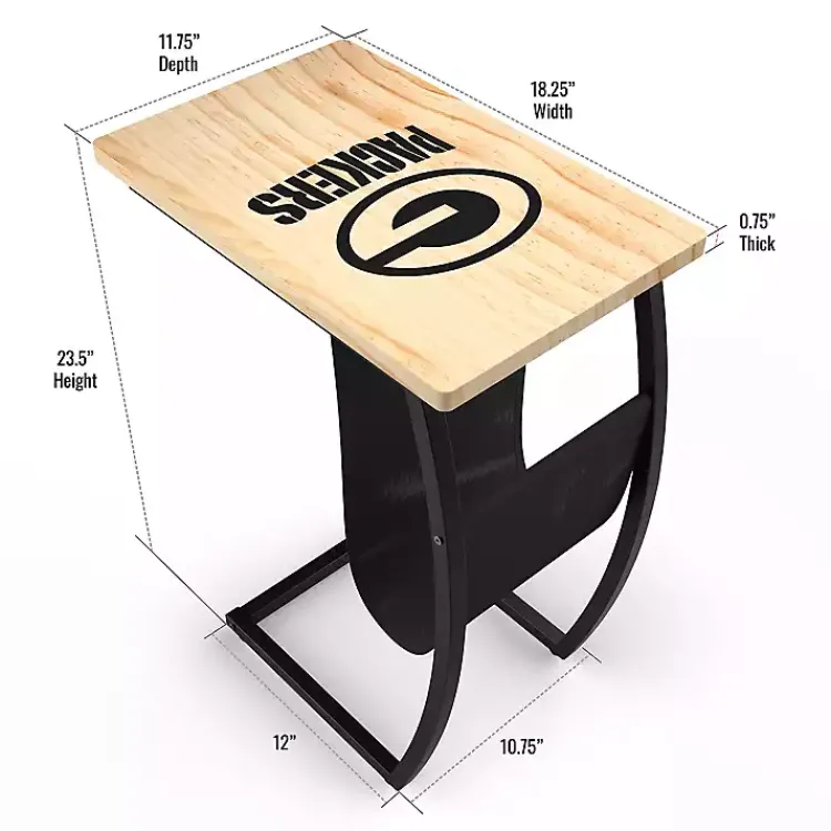 Kirklands Home Green Bay Packers Wood C-Table Tan Online