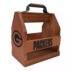Kirklands Home Green Bay Packers Wooden Condiment Caddy Brown New