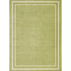 Kirklands Home Green Bordered Indoor/Outdoor Area Rug, 6x9 Best