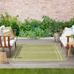 Kirklands Home Green Bordered Indoor/Outdoor Area Rug, 6x9 Best