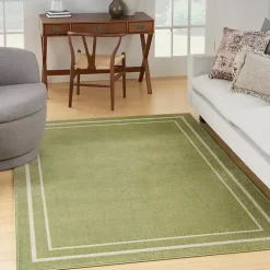 Kirklands Home Green Bordered Indoor/Outdoor Area Rug, 6x9 Best