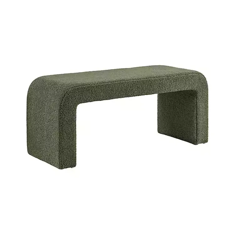 Kirklands Home Boucle Waterfall Bench Green