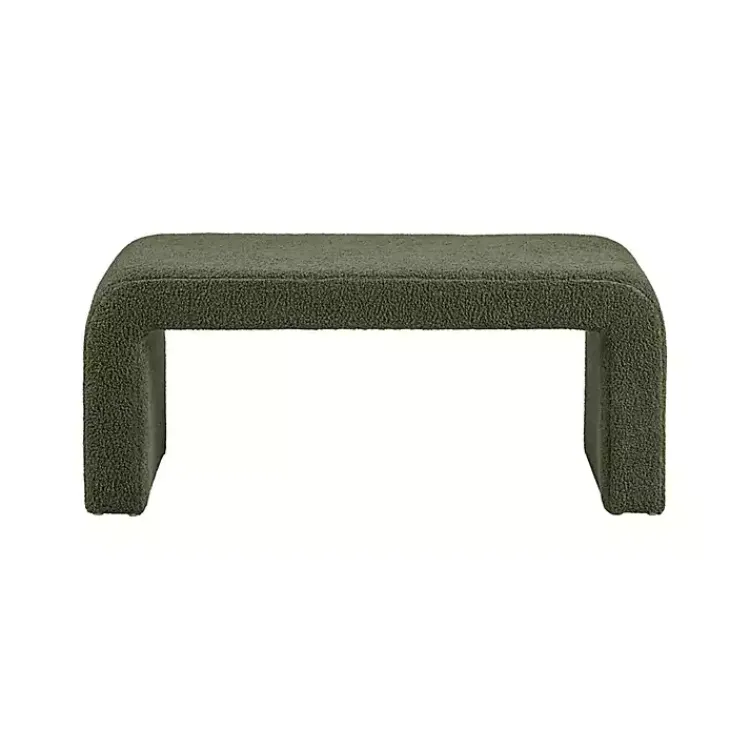 Kirklands Home Boucle Waterfall Bench Green