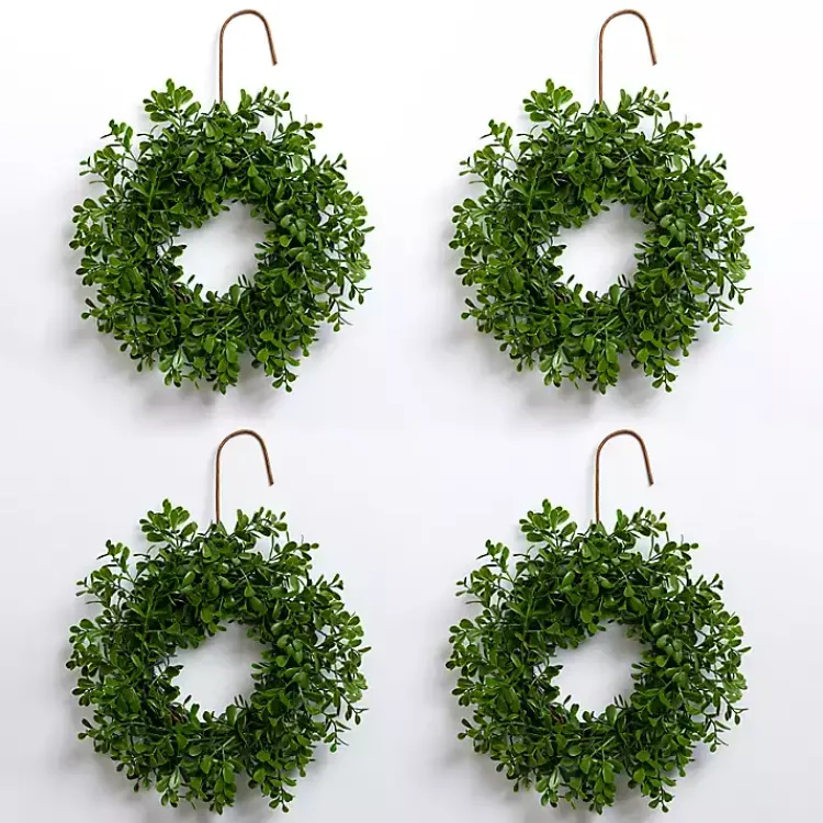 Wreaths>Kirklands Home Boxwood Mini Wreaths, Set of 4 Green