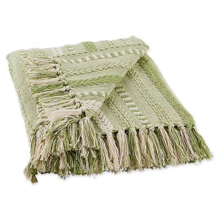 Blankets & Throws>Kirklands Home Braided Fringe Throw Green