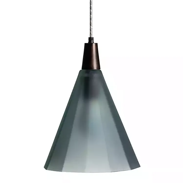 Kirklands Home Bronze Glass Ombre Wide Taper Pendant Lamp Green Clearance