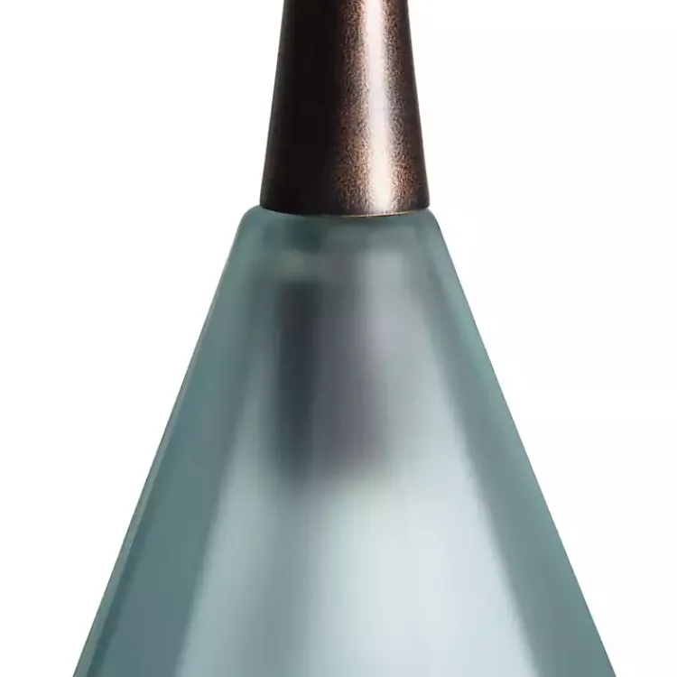 Kirklands Home Bronze Glass Ombre Wide Taper Pendant Lamp Green Clearance