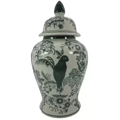 Decorative Bowls & Jars>Kirklands Home Ceramic Chinoiserie Jar Green