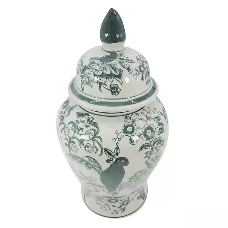Decorative Bowls & Jars>Kirklands Home Ceramic Chinoiserie Jar Green