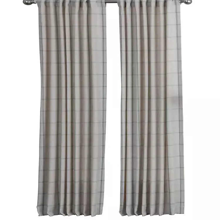 Kirklands Home Green Checkered Single Curtain Panel, 84 in. Hot