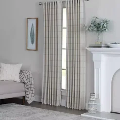 Kirklands Home Green Checkered Single Curtain Panel, 84 in. Hot