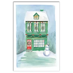 Christmas Art & Wall Decor>Kirklands Home Green Christmas House Canvas Art Print
