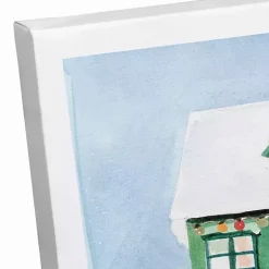 Christmas Art & Wall Decor>Kirklands Home Green Christmas House Canvas Art Print