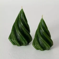 Candles>Kirklands Home Christmas Tree Kitira Candles, Set of 2 Green