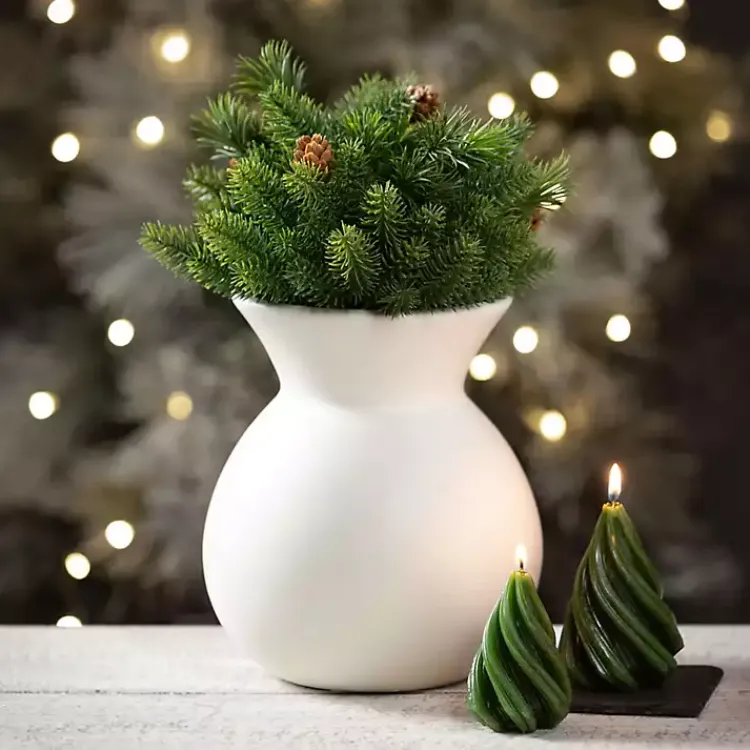 Candles>Kirklands Home Christmas Tree Kitira Candles, Set of 2 Green