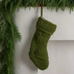Christmas Stockings & Stocking Holders>Kirklands Home Chunky Knit Christmas Stocking Green