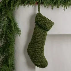 Christmas Stockings & Stocking Holders>Kirklands Home Chunky Knit Christmas Stocking Green