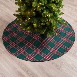 Christmas Tree Skirts & Collars>Kirklands Home Classic Plaid Christmas Tree Skirt Green