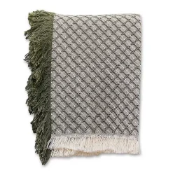 Blankets & Throws>Kirklands Home Cross-Stitch Woven Throw Green