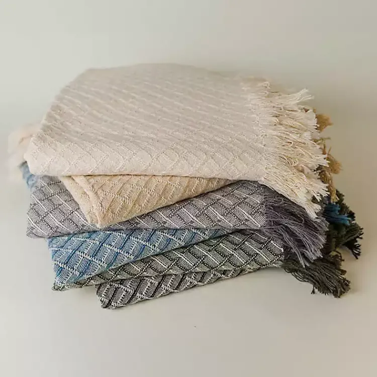 Blankets & Throws>Kirklands Home Cross-Stitch Woven Throw Green
