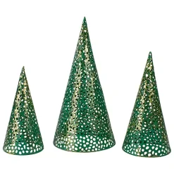 Christmas Decorations>Kirklands Home Cut-Out Cone Tabletop Trees, Set of 3 Green