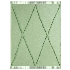 Blankets & Throws>Kirklands Home Diamond Tufted Cotton Throw Green