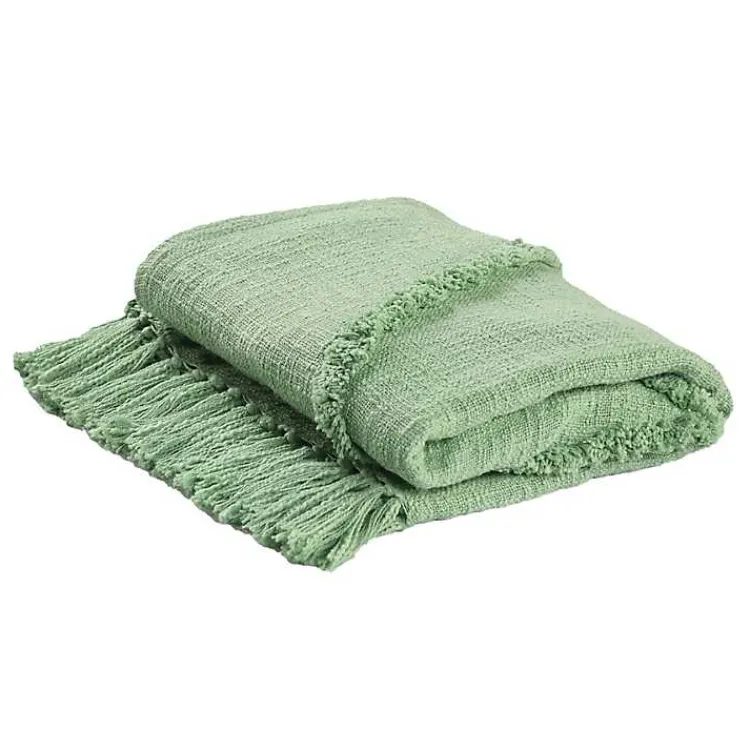 Blankets & Throws>Kirklands Home Diamond Tufted Cotton Throw Green