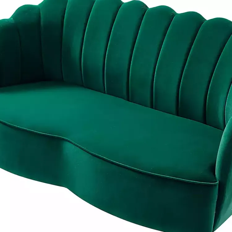 Kirklands Home Donata Velvet Tufted Loveseat Green Best
