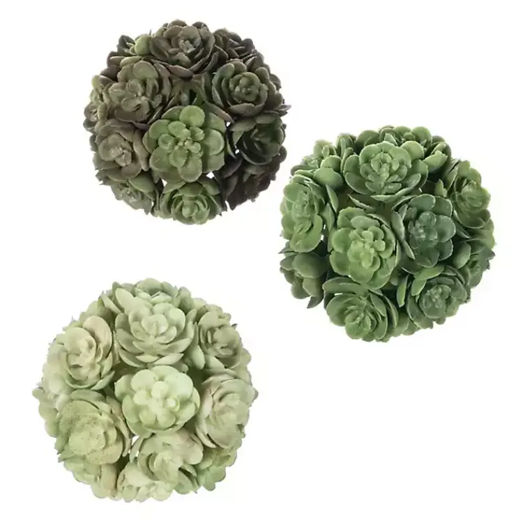 Bowl Filler>Kirklands Home Green Echeveria Orbs, Set of 3